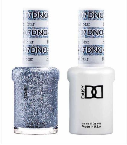 DND Gel matching Lacquer Duo #407 BLACK DIAMOND STAR