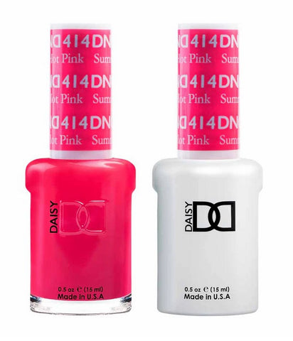DND Gel matching Lacquer Duo #414 SUMMER HOT PINK