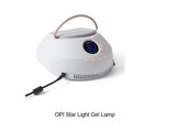 OPI Star Light gel lamp is white with a rose gold handle and a digital display showing 30 seconds.