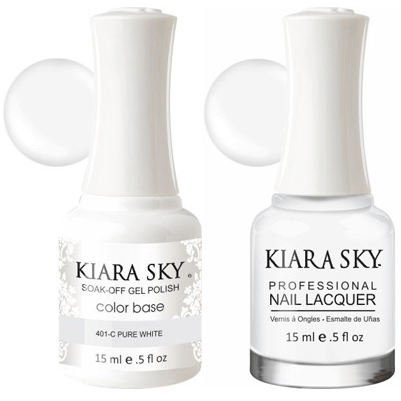 Kiara Sky Gel + Nail Polish - Pure White – 401