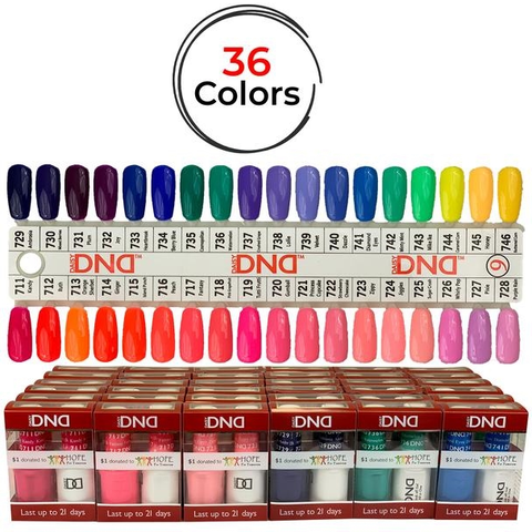 DND Duo Soak Off Gel Matching Nail Lacquer (36 Colors/Set) - [From #711 to #746] –  DND Set #9